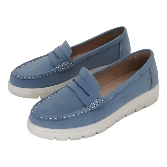 GC Shoes Fallon Women's Lug Sole Penny Loafers Blue 9M - Picture 2 of 6